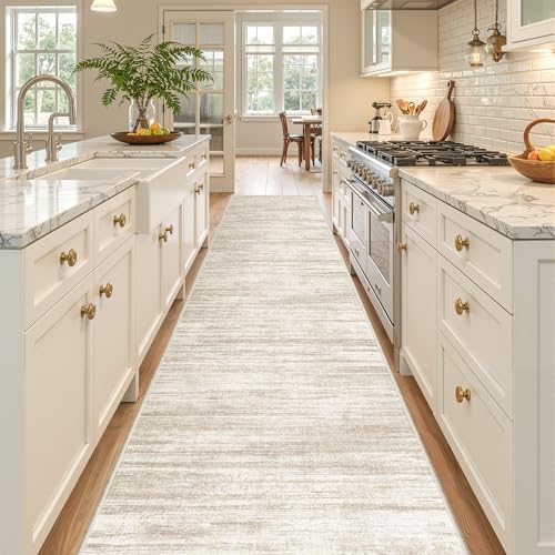 2x10 Runner Rug Non Slip,Washable Hallway Runner Rug,Brown