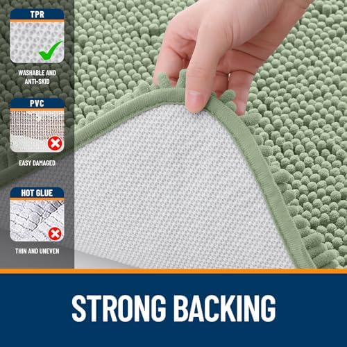 OLANLY Bathroom Rugs 36x24, Extra Soft Absorbent Chenille Bath Rugs