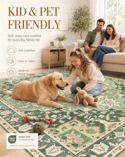 OLANLY 2'6"x14' Washable Runner Rug, Non Slip Carpet for Hallway Kitchen