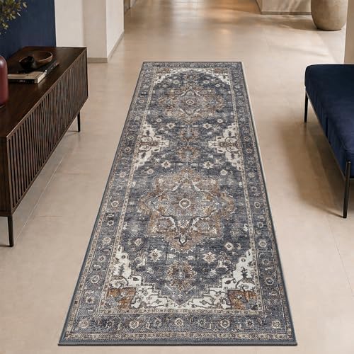 Keen Home Design Vintage Washable Runner Rug, Non-Slip Low Pile, 2x10