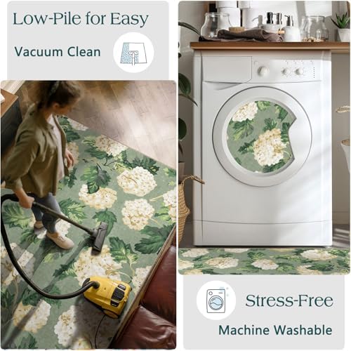 3x5 Floral Entry Rug - Washable Indoor Outdoor Mats for Front Door