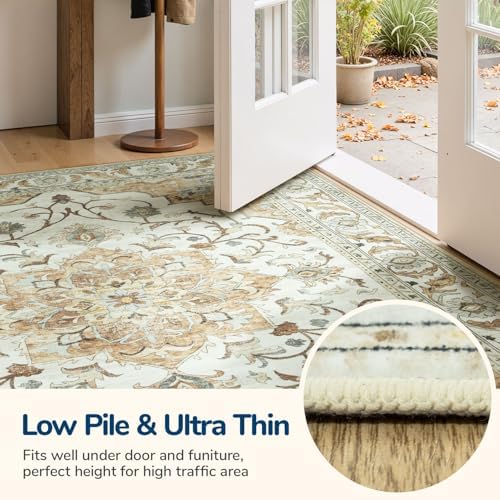 Lessymo Area Rugs 9x12 for Living Room,Large Washable Carpet Light Beige