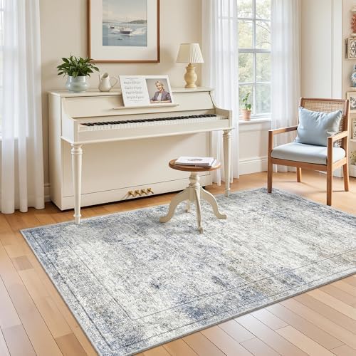 3x5 Rug for Entryway,Washable Area Rug,Blue