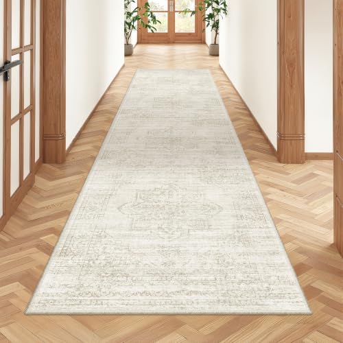 2x8 Runner Rug Non Slip,Washable Hallway Runner Rug,Beige