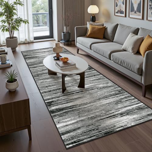 2'6 x 10' Runner Rug Non Slip,Washable Kitchen Rugs,Black
