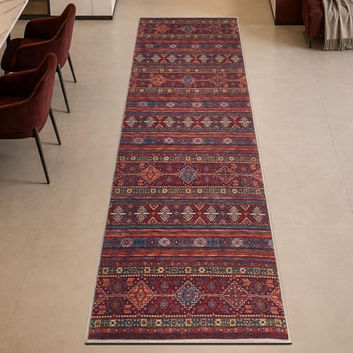 Keen Home Design Vintage Washable Runner Rug, Non-Slip Low Pile, 2x7