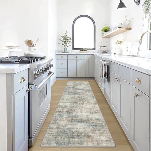 2'6''x8' Runner Rugs Washable Rug: Modern Abstract Multi Color Carpet