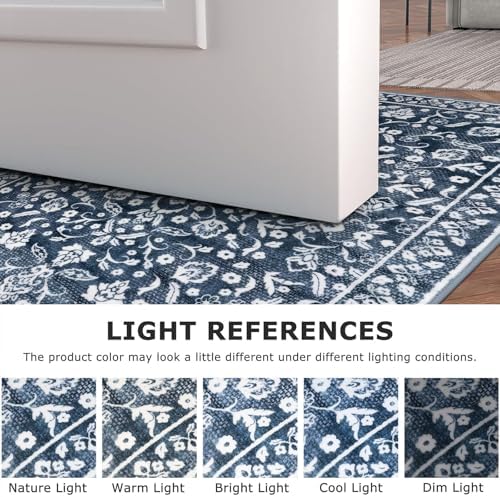 Vintage Washable Rugs for Entryway 3x5 Area Rug Non Slip Door Mat