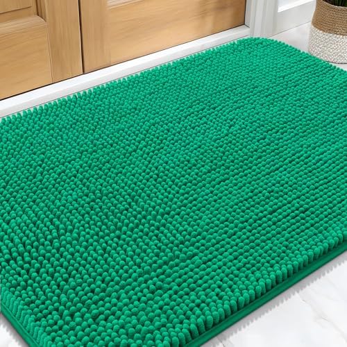 OLANLY Dog Door Mat for Muddy Paws 30x20, Super Absorbent Chenille Mud Mat