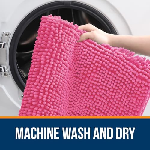 OLANLY Large Bathroom Rugs 47x32, Extra Soft Absorbent Chenille Bath Rugs
