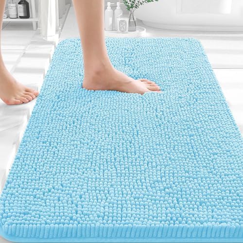 OLANLY Small Bathroom Rugs 30x18, Extra Soft Absorbent Chenille Bath Rugs
