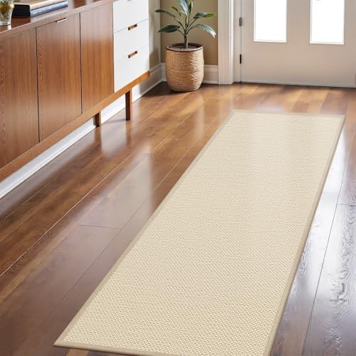 LEKEEPGO Long Door Mat 24"x59", Non Slip Washable Hallway Doormats, Khaki