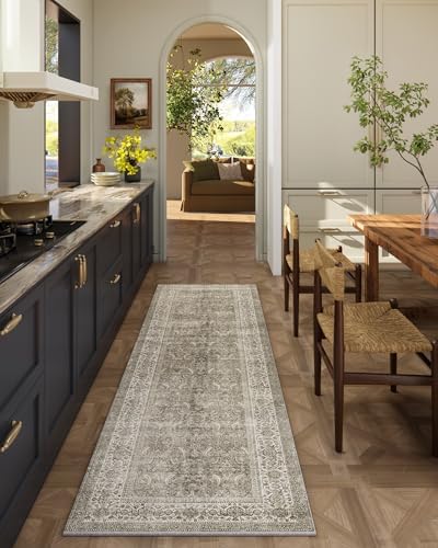 Washable Runners for Hallways Kitchen Rug: 2'x6' Runner Rugs Stain Resistant Non Slip Low Pile Soft Carpet Runners for Hallways Bedroom Entryway Indoor Beside Bathroom Laundry Room