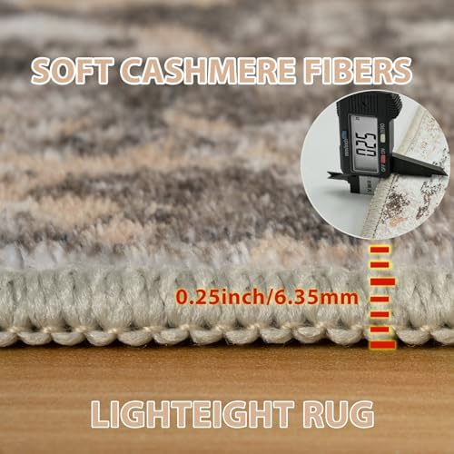 Runner Rugs for Hallways Kitchen 2.6x8 Non Slip Washable Brown Beige