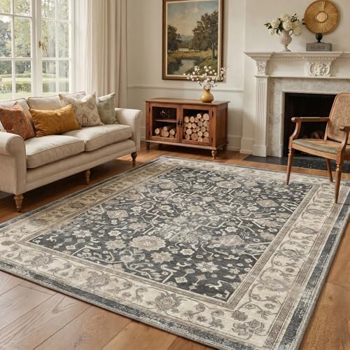 Bavni 2x3 Doormat, Vintage Floral Washable Non Slip Area Rug for Entrance