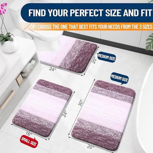 OLANLY Bathroom Runner Rug 70x20, Extra Soft Absorbent Microfiber Bath Rugs