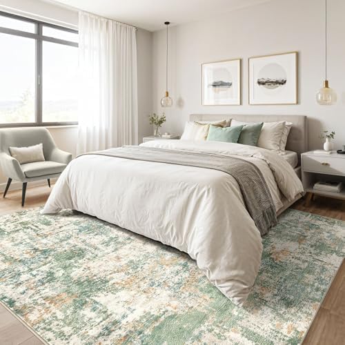 LOONGRUG 9x12 Area Rug Washable Large Neutral Modern Living Room Rugs