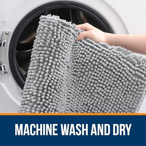 OLANLY Large Bathroom Rugs 44x32, Extra Soft Absorbent Chenille Bath Rugs