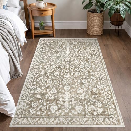 Vintage Washable Rugs for Entryway 3x5 Area Rug Non Slip Door Mat
