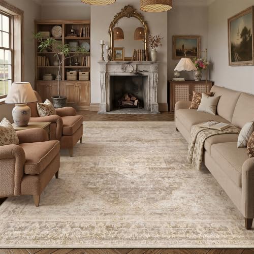 10x14 Beige Vintage Area Rug