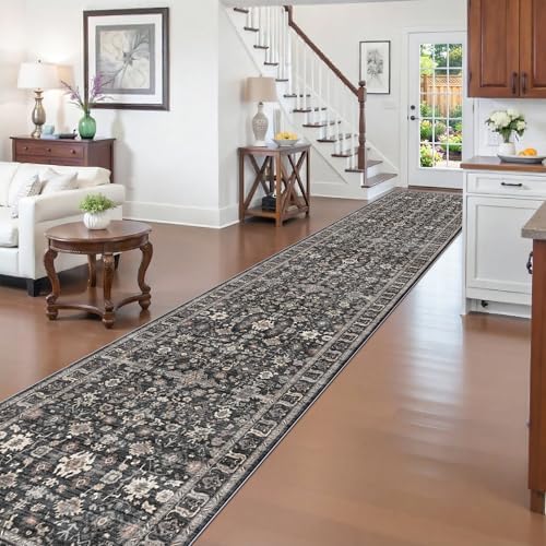 Washable Hallway Runner Rug 3x20: Non Slip Runner Rugs with Rubber Backing