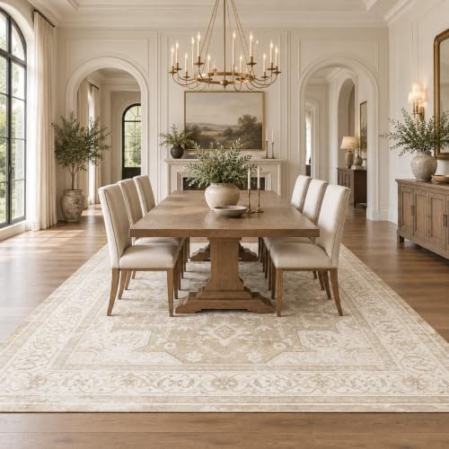 8x10 Area Rugs Living Room: Bedroom Vintage Washable Carpet Beige