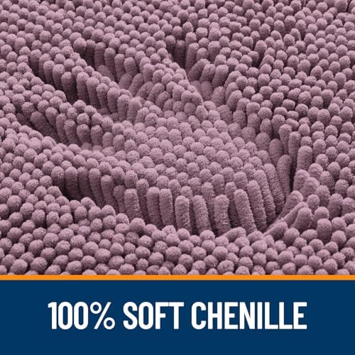 OLANLY Toilet Rugs U-Shaped 20x20, Soft Absorbent Chenille Contour Rugs