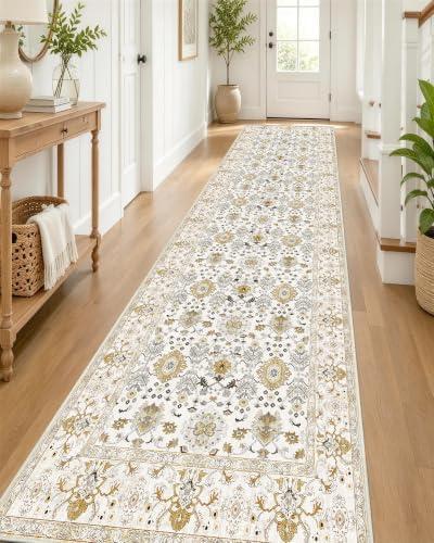 OLANLY 2'6"x14' Washable Runner Rug, Non Slip Carpet for Hallway Kitchen