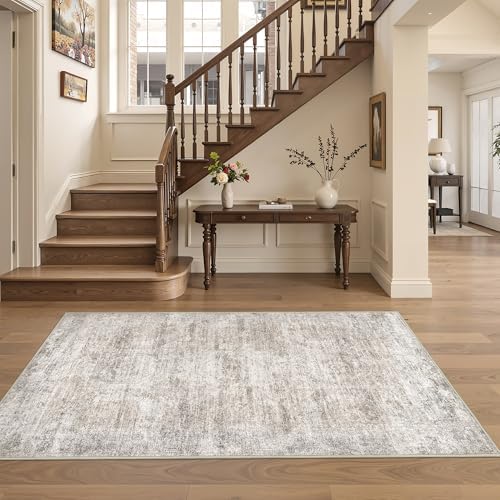 3x5 Rug for Entryway,Washable Area Rug,Taupe