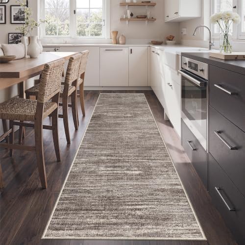 2x8 Runner Rug Non Slip,Washable Hallway Runner Rug,Brown