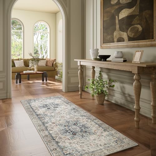 Machine Washable Kitchen Runner Rugs: 2'x6' Hallway Runner Rug Non Slip Low Pile Stain Resistant Soft Carpet Runners for Hallways Indoor Entryway Kitchen Laundry Room Beside Farmhouse