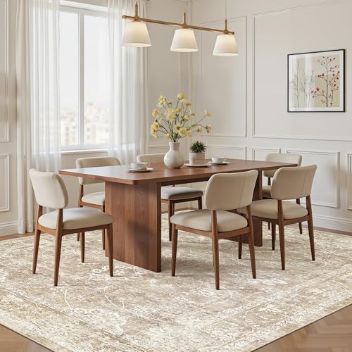 Madane 5x7 Area Rugs for Living Room,Washable Neutral Soft Rug Beige/Brown