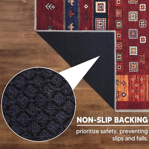 Keen Home Design Vintage Washable Entryway Rug, Non-Slip Low Pile, 3x5