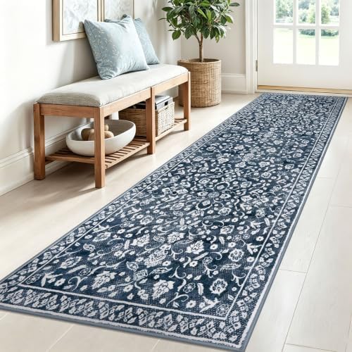 Washable Vintage 2.6x8 Runner Rug Non Slip Runners for Hallway