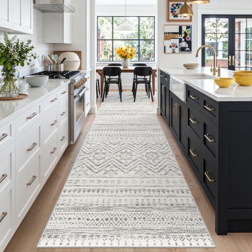 Miukiki 3x10 Runner Rug Washable Non Slip Runner Rug for Hallway Grey