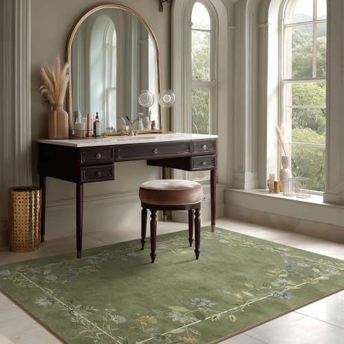Washable Bedroom Area Rugs 4x6: Small Living Room Rug Non Slip Throw Carpet
