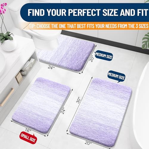 OLANLY Bathroom Runner Rug 47x17, Extra Soft Absorbent Microfiber Bath Rugs