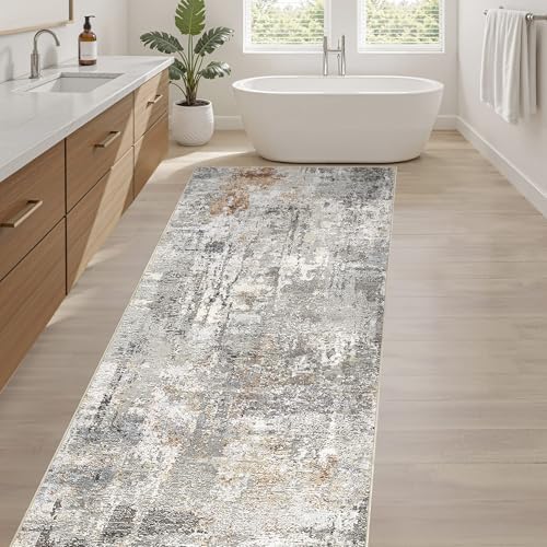 LOONGRUG Runner Rug 3x10 Washable Non-Slip Kitchen Neutral Modern Rug