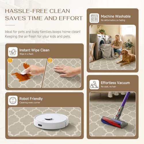 PureCozy Beige 2x3 Washable Area Rug Entryway Small Non Slip Door Mat