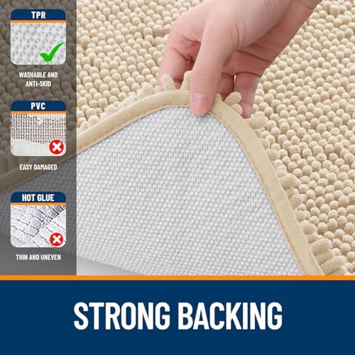 OLANLY Large Bathroom Rugs 44x32, Extra Soft Absorbent Chenille Bath Rugs