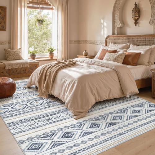 cotiled Boho 10x12 Area Rug for Living Room: Large Moroccan Washable Rug