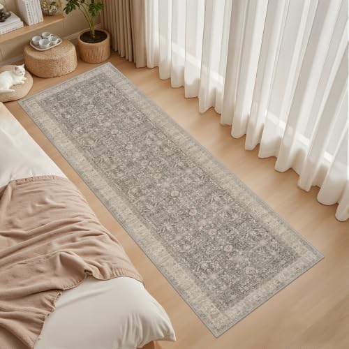 3x14 Hallway Washable Runner Rug: Kitchen Carpet Warm Taupe