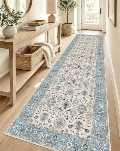 OLANLY 2'6"x12' Washable Runner Rug, Non Slip Carpet for Hallway Kitchen