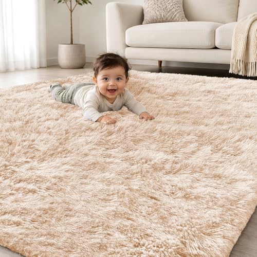 Smiry Area Rugs for Living Room Bedroom 6x9 ft, Fluffy Washable Carpet