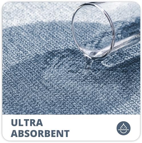 Bosap Bath Mat,Ultra Thin Bathroom Runner Rugs,Large Bath Mats for Bathroom,Quick Dry,Non-Slip,Machine Washable,Low Pile,Bath Rug,Shower Outside,Sink,Home Decor Accessories.Blue,1'9"x3'11"（21x47inch）