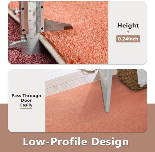 6x9 Large Orange/White Area Rug Non-Slip Washable for Living Room Bedroom