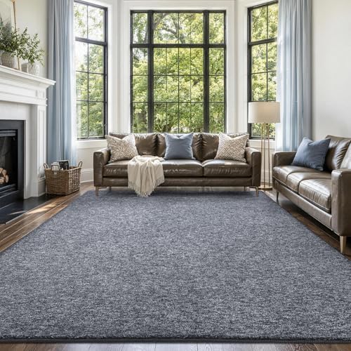 6x9 Large Grey Blue/White Area Rug Non-Slip Washable for Living Room