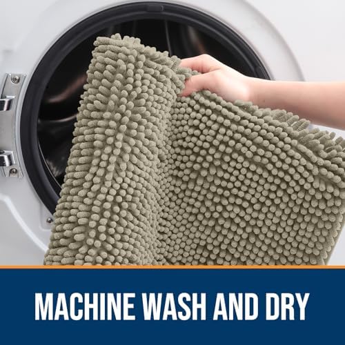 OLANLY Dog Door Mat for Muddy Paws 54x24, Super Absorbent Chenille Mud Mat