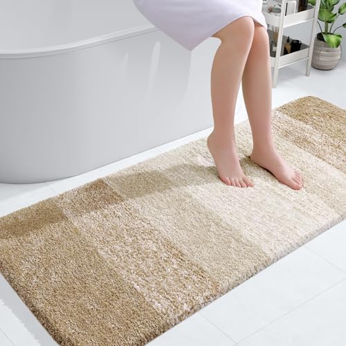 OLANLY Bathroom Runner Rug 54x24, Extra Soft Absorbent Microfiber Bath Rugs