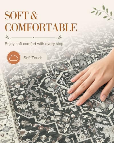 OLANLY 3x4 Washable Accent Rug, Soft Non Slip Carpet for Entryway Bedside